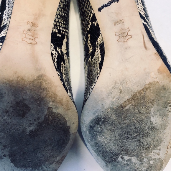 SOLD - Via Spiga Embry Gold/Black Python Heels Sz 9.5 - Picture 6 of 8